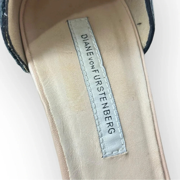DIANE von FURSTENBERG Alara  Black Natural Designer Platform Sandals 9.5 - Picture 13 of 13